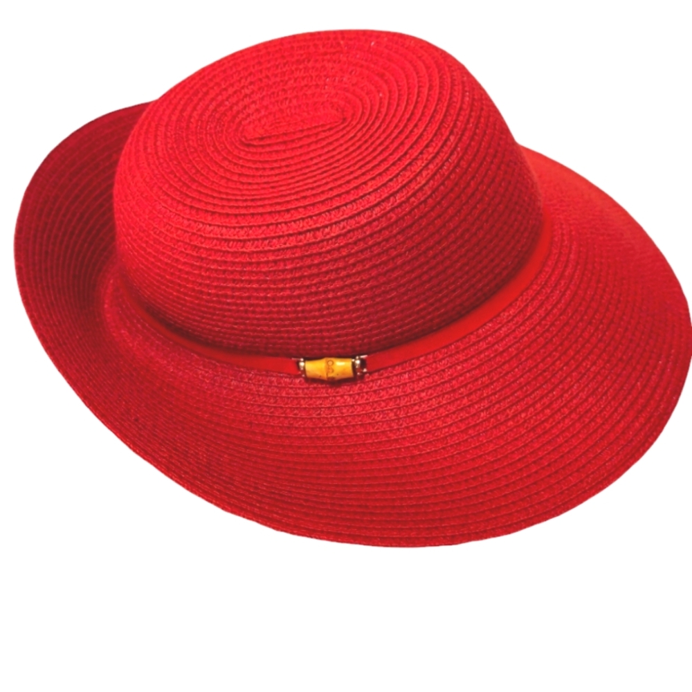 ``RH25757 NNT Magid Hats Red Vintage Straw Hat